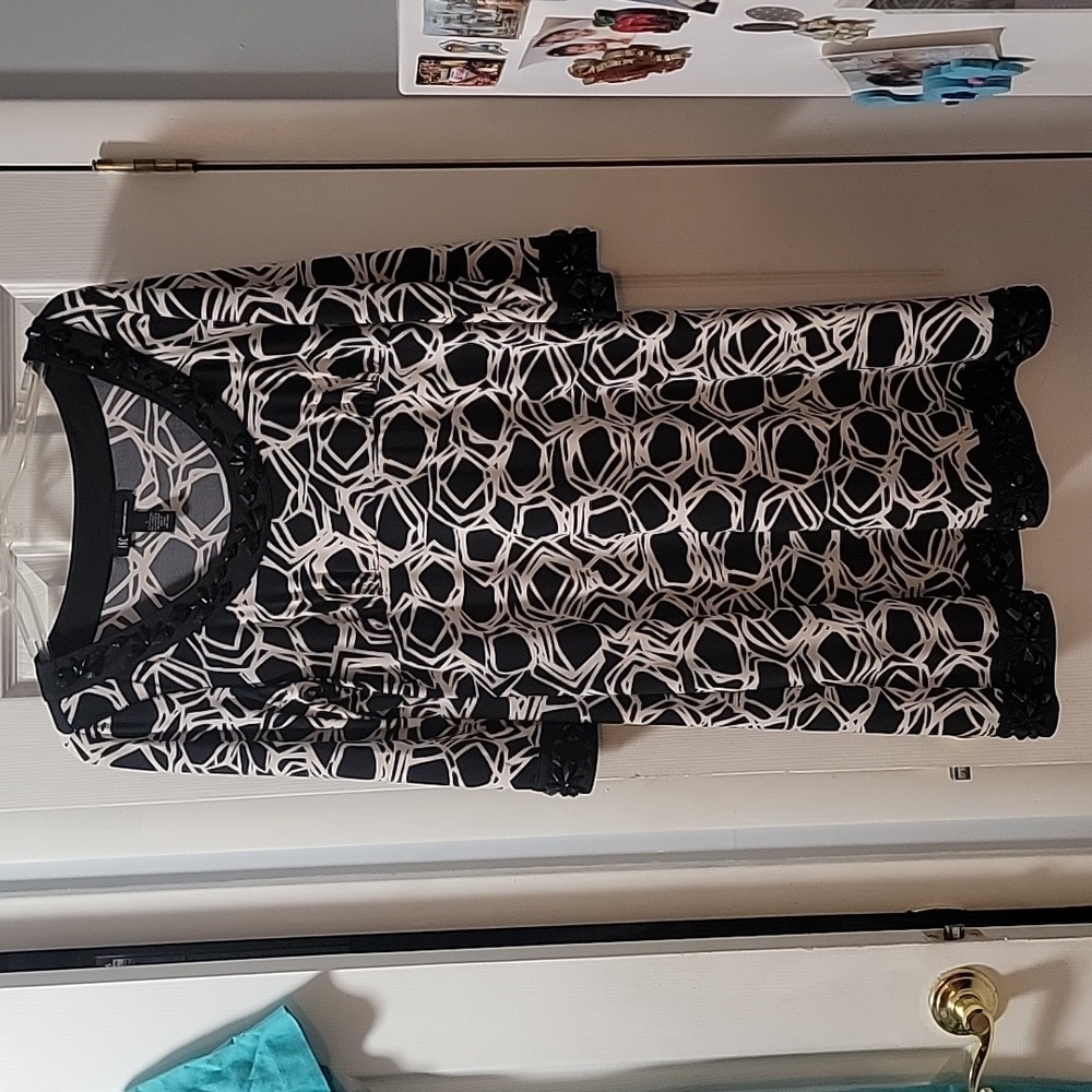 INC Black/ white Dress L